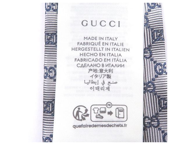 Gravata de seda Gucci logo GG Prata Azul marinho - vista 7