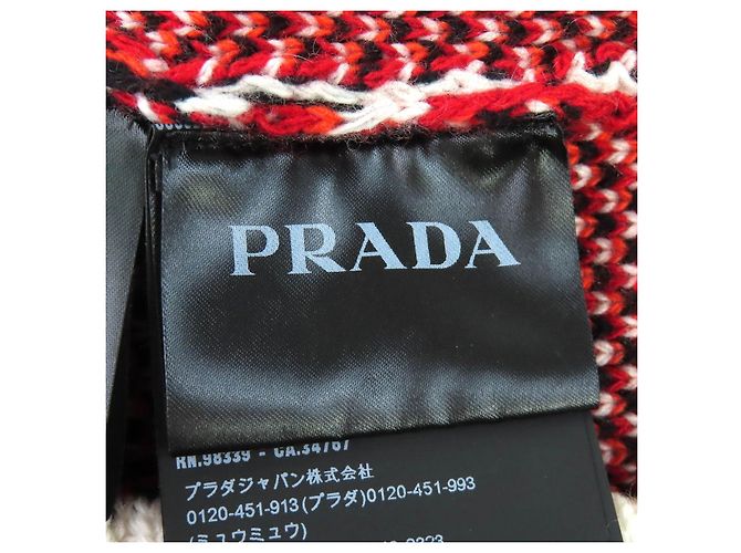 Malha Prada de gola alta em lã virgem, cashmere e algodão Vermelho Azul claro - vista 6