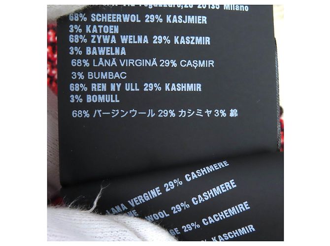 Malha Prada de gola alta em lã virgem, cashmere e algodão Vermelho Azul claro - vista 8