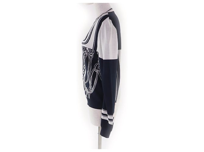 Hermès Brides de Gala Disorder Silk Knit 38 Schwarz Blau - Ansicht 2
