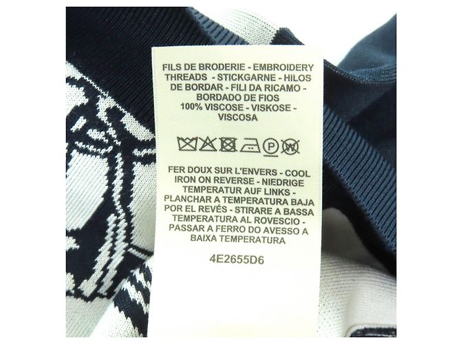 Hermès Brides de Gala Disorder Silk Knit 38 Schwarz Blau - Ansicht 8
