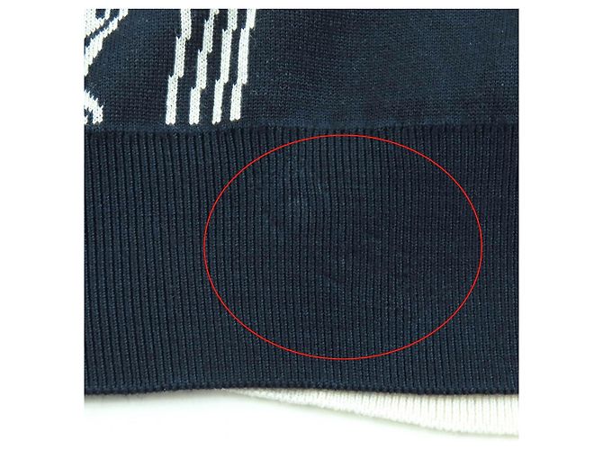 Hermès Brides de Gala Disorder Silk Knit 38 Schwarz Blau - Ansicht 9