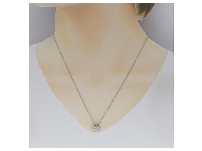 Autre Marque Diamantenhalskette PT900 PT850 Silber - Ansicht 6