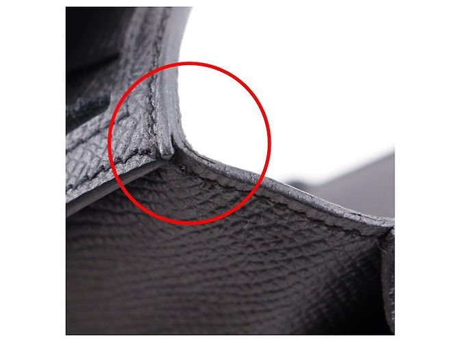 Cartera larga Hermès BEARN SOUFFLET en Veau Epsom Negro - vista 12