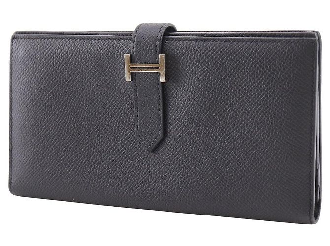 Cartera larga Hermès BEARN SOUFFLET en Veau Epsom Negro - vista 2