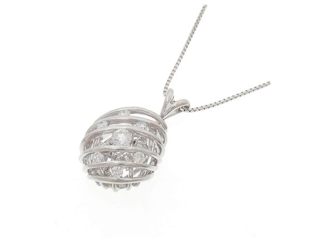 Autre Marque Diamantenhalskette PT900 PT850 Silber - Ansicht 3