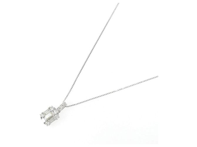 Autre Marque Colar de Diamantes Pt900 Pt850 Prata - vista 2