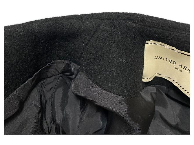 Autre Marque Abrigo sin cuello de lana United Arrows Negro - vista 10