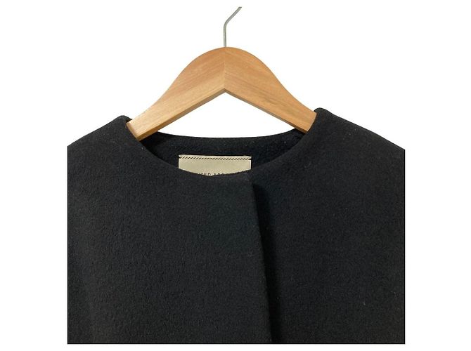 Autre Marque Abrigo sin cuello de lana United Arrows Negro - vista 4