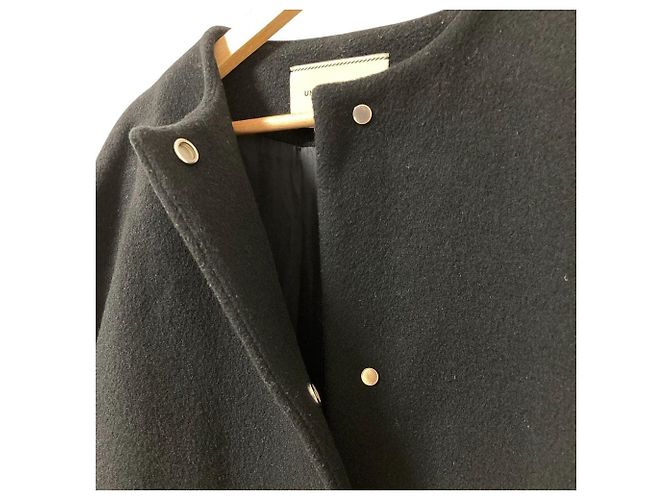 Autre Marque Abrigo sin cuello de lana United Arrows Negro - vista 5