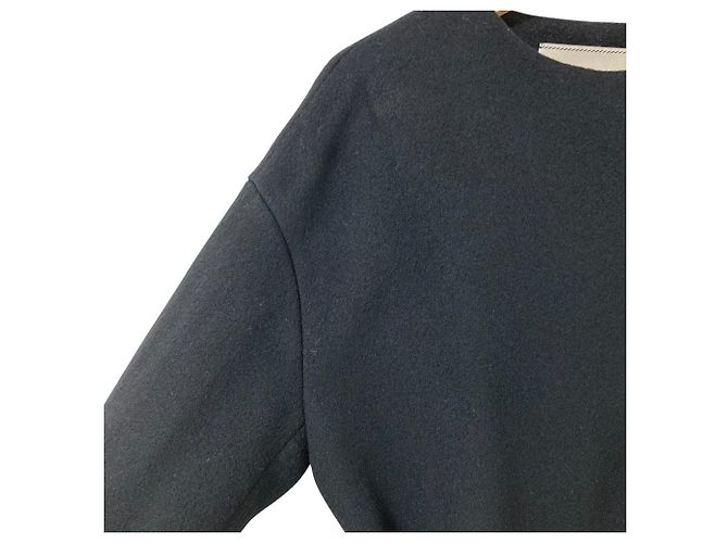 Autre Marque Abrigo sin cuello de lana United Arrows Negro - vista 6