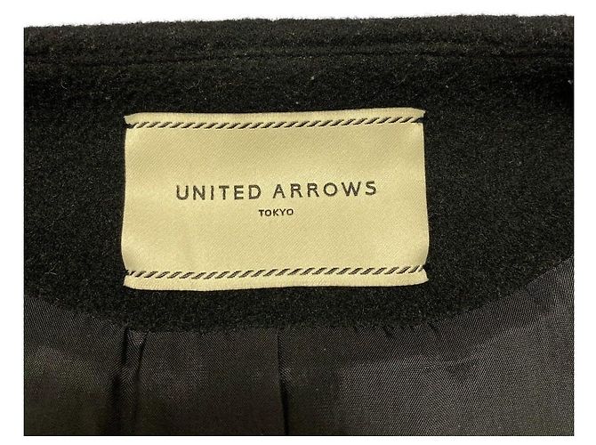 Autre Marque Abrigo sin cuello de lana United Arrows Negro - vista 7