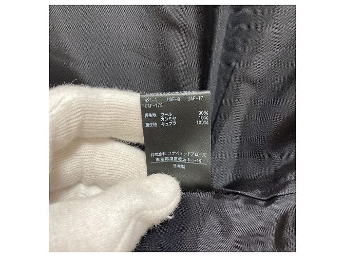 Autre Marque Abrigo sin cuello de lana United Arrows Negro - vista 9