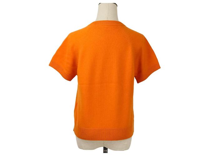 Hermès Funny Ice Cream Cashmere Short Sleeve Knit 40 Arancione - vista 4