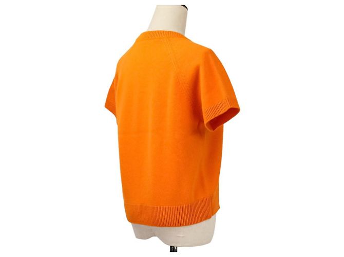 Hermès Funny Ice Cream Cashmere Short Sleeve Knit 40 Arancione - vista 5