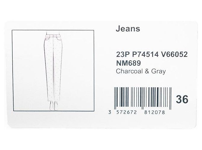 Vaqueros de denim elástico con logo signature dot Chanel Negro - vista 11