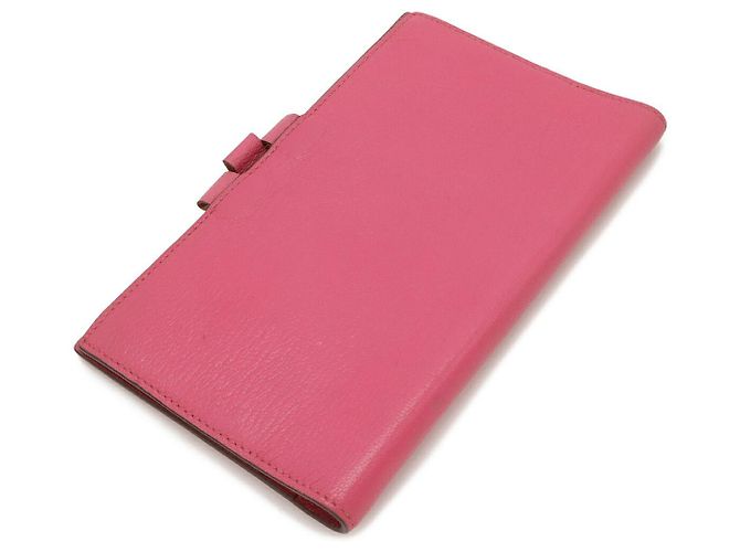 Capa de caderno Hermès Agenda Vision em Chevre Rosa Fuschia - vista 2
