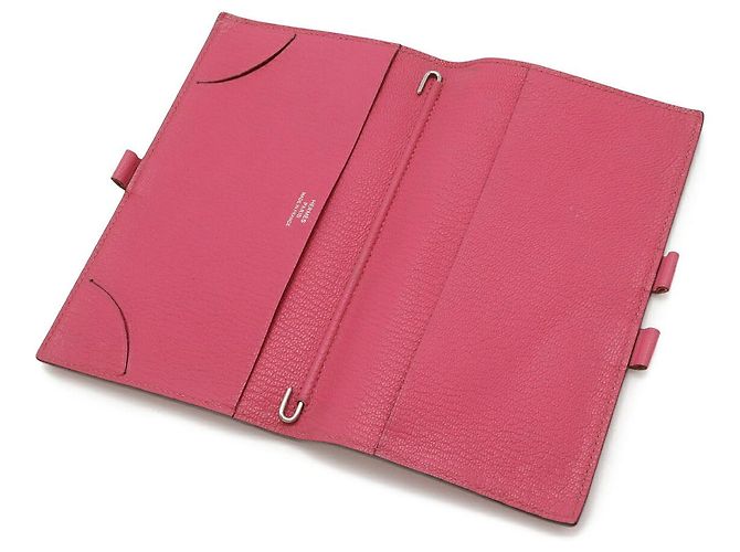 Capa de caderno Hermès Agenda Vision em Chevre Rosa Fuschia - vista 6