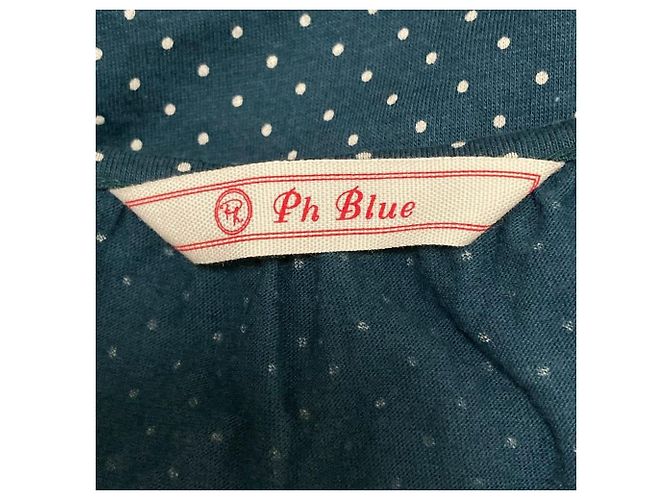 Autre Marque Tóp Cutsew de manga curta com folhos escalonados Ph Blue Dot Verde - vista 4