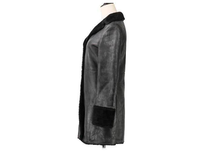 Jil Sander Shearling Long Coat Black - view 3
