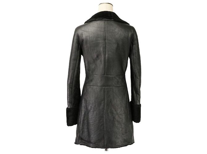Jil Sander Shearling Long Coat Black - view 4