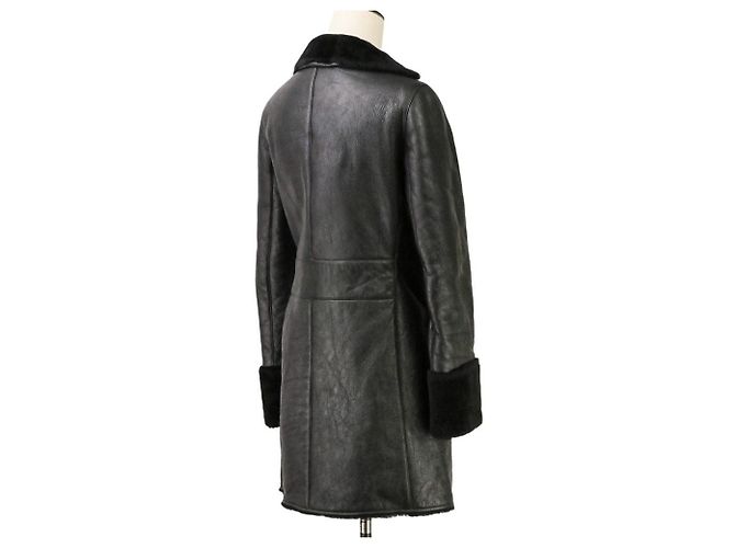 Jil Sander Shearling Long Coat Black - view 5