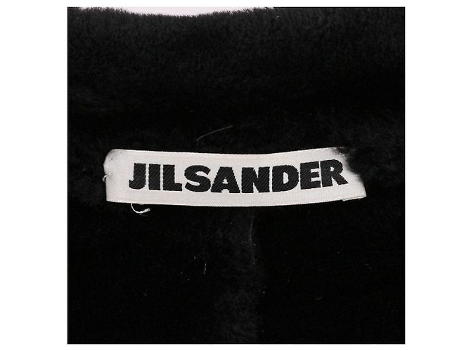 Jil Sander Shearling Long Coat Black - view 9