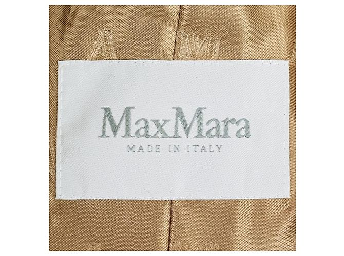 Max Mara REBUS Wool Cashmere Blend Short Coat Beige Camel - view 10