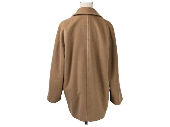 Max Mara REBUS Wool Cashmere Blend Short Coat Beige Camel - view 4