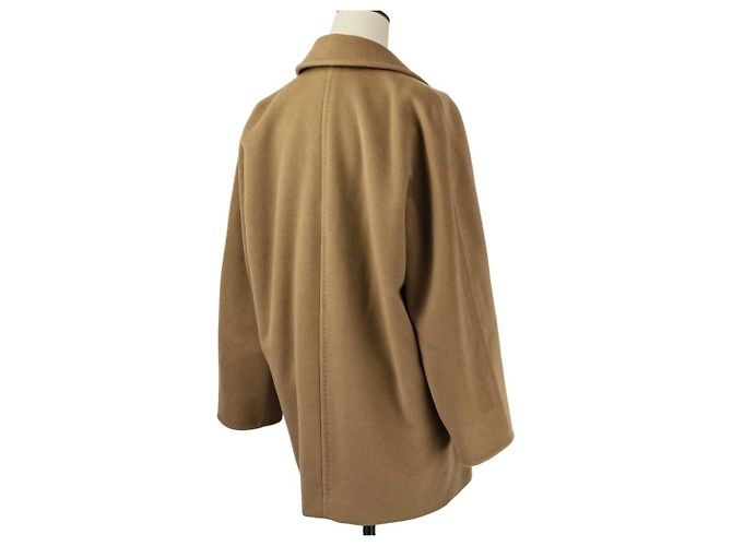 Max Mara REBUS Wool Cashmere Blend Short Coat Beige Camel - view 5