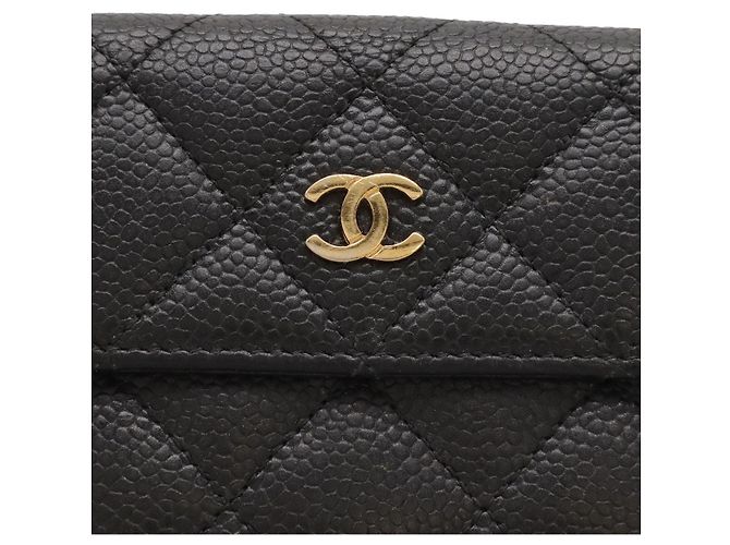 Cartera bifold Chanel Matelasse Caviar Skin Negro - vista 4