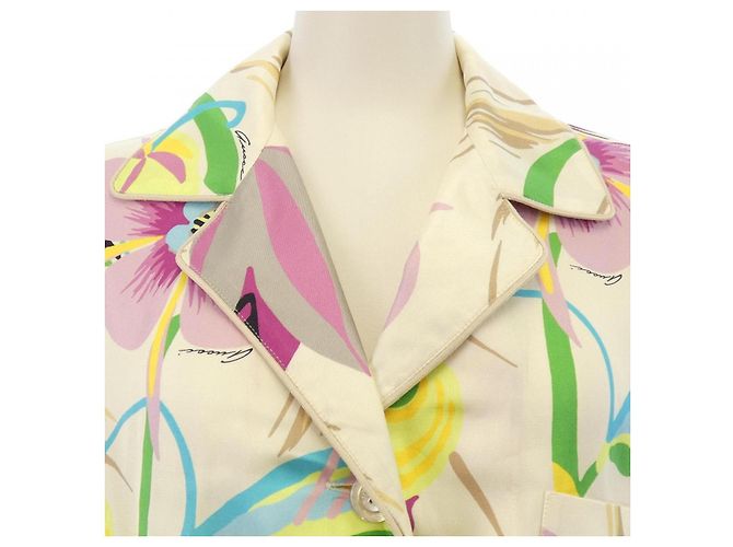 Camisa de seda Gucci ZANXO S/S Rosa Azul Beige - vista 5