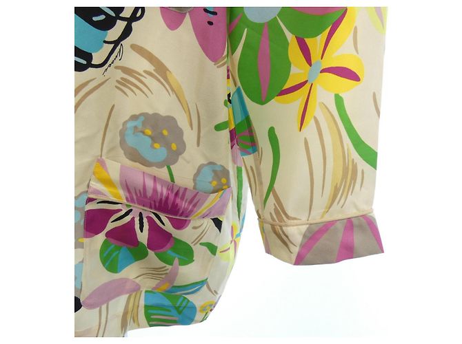 Camisa de seda Gucci ZANXO S/S Rosa Azul Beige - vista 7