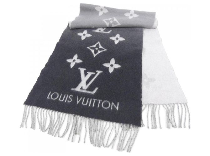 Sciarpa Louis Vuitton Reykjavik Gradient in cashmere Marrone Nero - vista 5