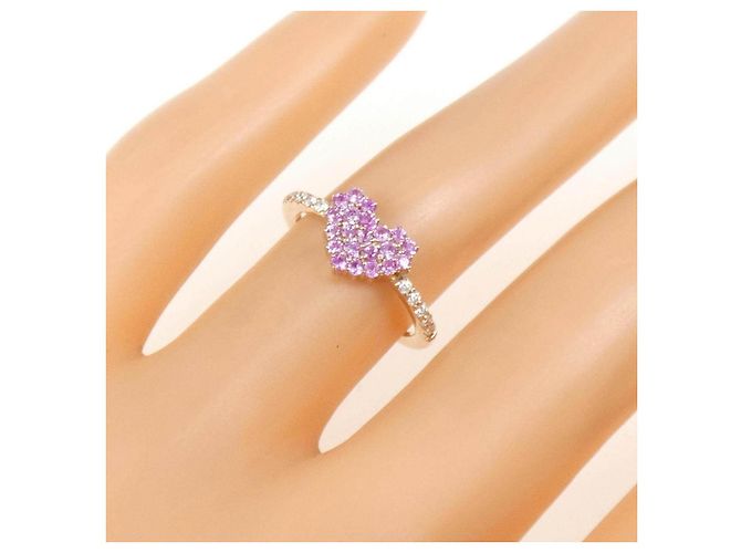 Autre Marque Anello Kumikyoku Au750 Zaffiro e Diamante Rosa - vista 5