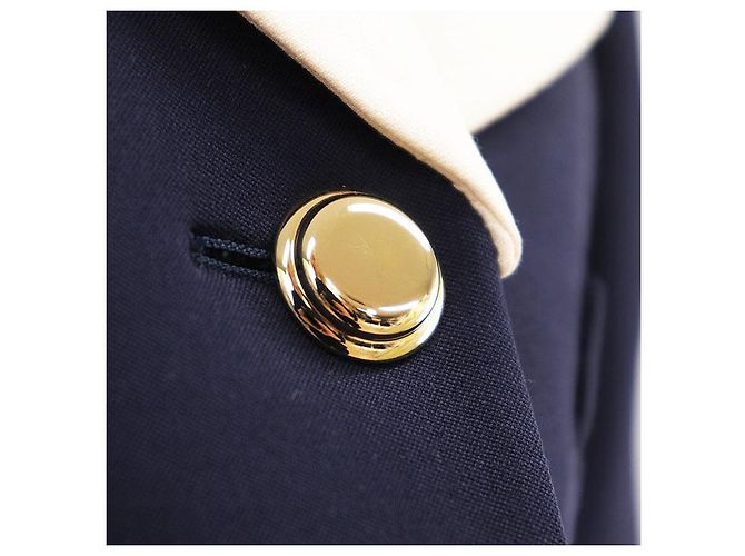 Miu Miu Virgin Wool Tailored Jacket Blue Cream Navy blue - view 3