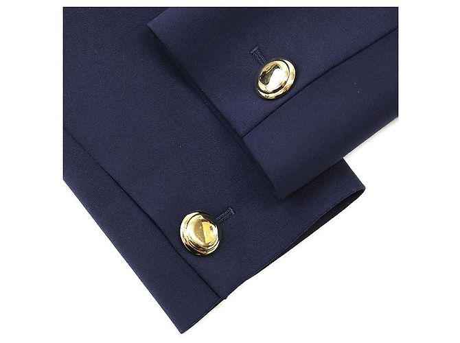 Miu Miu Virgin Wool Tailored Jacket Blue Cream Navy blue - view 9