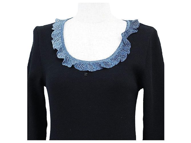 Vestido Chanel 02A P20257 em Rayon e Nylon Preto - vista 2