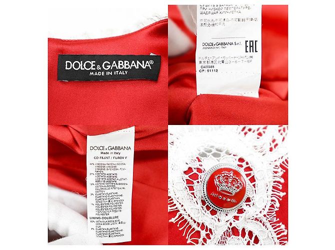 Dolce & Gabbana Vestido Dolce&Gabbana de rayón, acetato y algodón Roja - vista 11