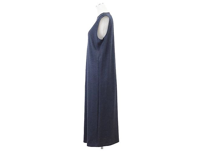 Hermès Robe en maille de soie Hermes Bleu Bleu Marine - vue 11
