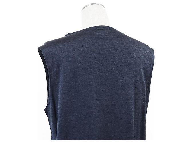 Hermès Robe en maille de soie Hermes Bleu Bleu Marine - vue 12