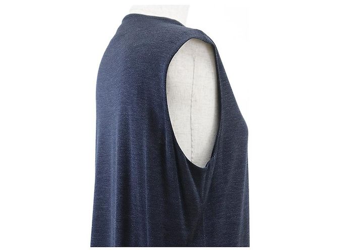 Hermès Robe en maille de soie Hermes Bleu Bleu Marine - vue 13