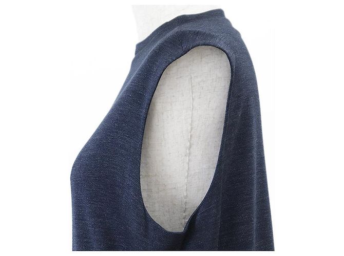 Hermès Robe en maille de soie Hermes Bleu Bleu Marine - vue 3