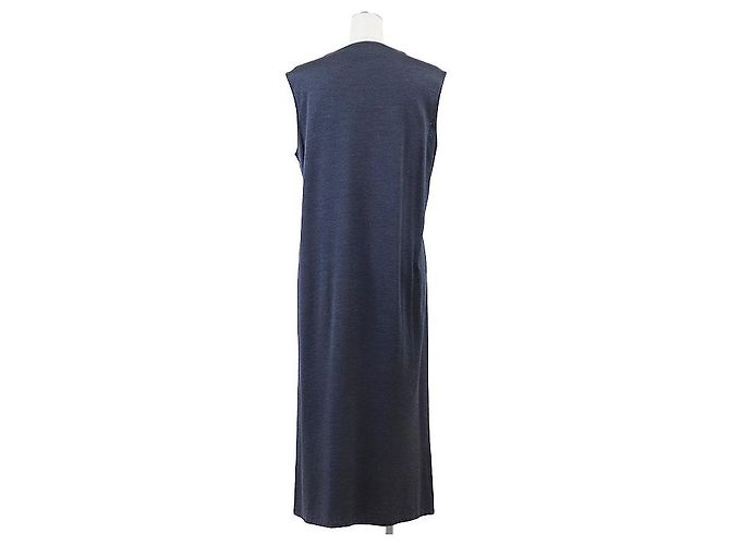 Hermès Robe en maille de soie Hermes Bleu Bleu Marine - vue 4