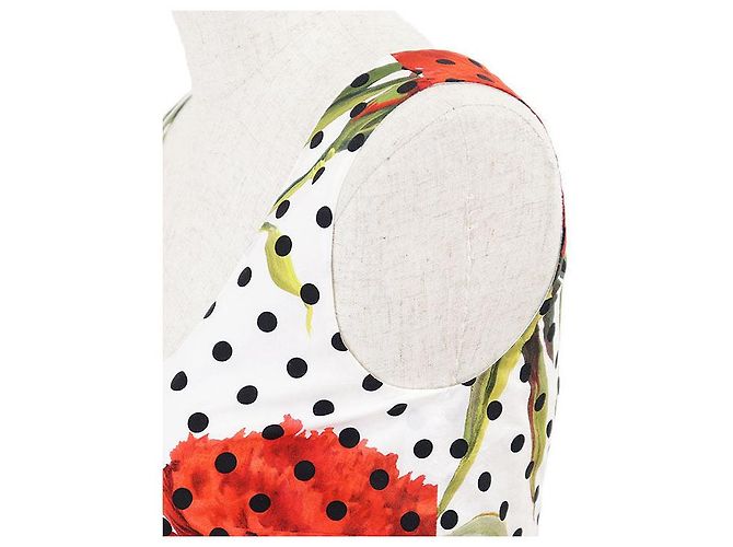 Dolce & Gabbana Vestido plissado de algodão Dolce&Gabbana Branco Vermelho - vista 4