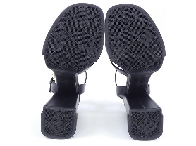 Louis Vuitton Maya Leder-Sandalen Schwarz - Ansicht 4