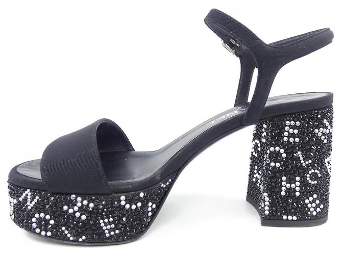 Chanel Grogram Strass Sandals Black - view 2