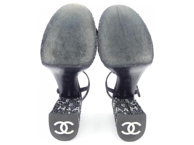 Chanel Grogram Strass Sandals Black - view 4