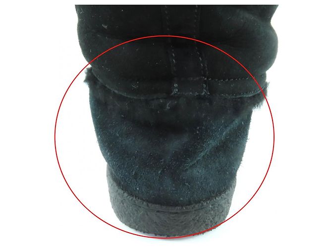 Stivali Chanel Mouton in Shearling Neri Nero - vista 14