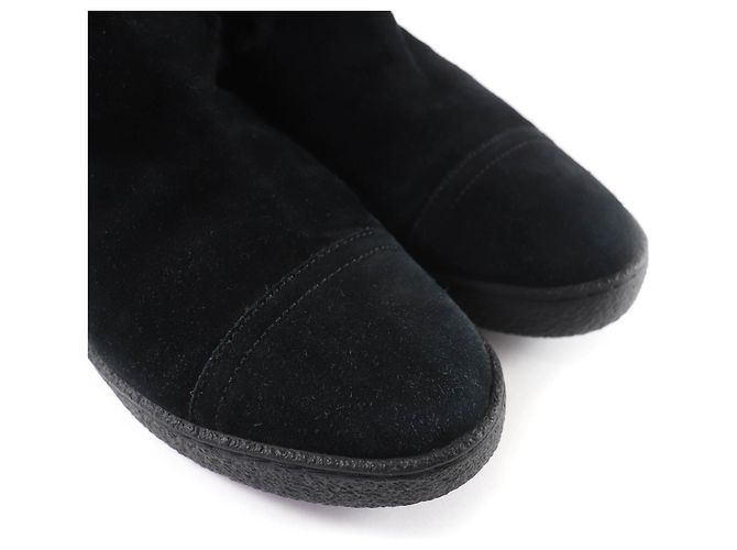 Stivali Chanel Mouton in Shearling Neri Nero - vista 8